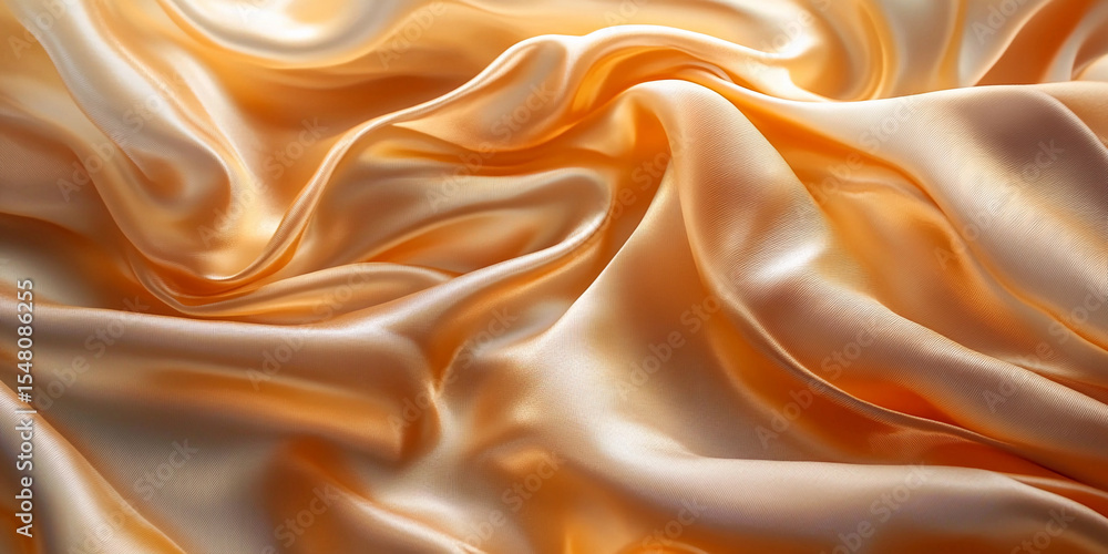 Poster Elegant silk fabric with soft golden hues and smooth texture Generative AI