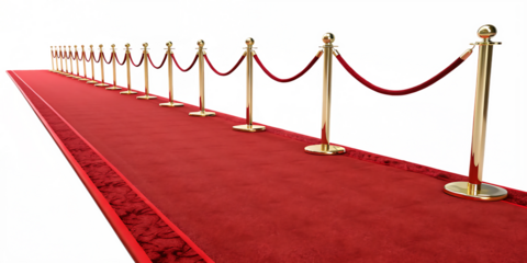  red-carpet-isolated on white background png, ai generated