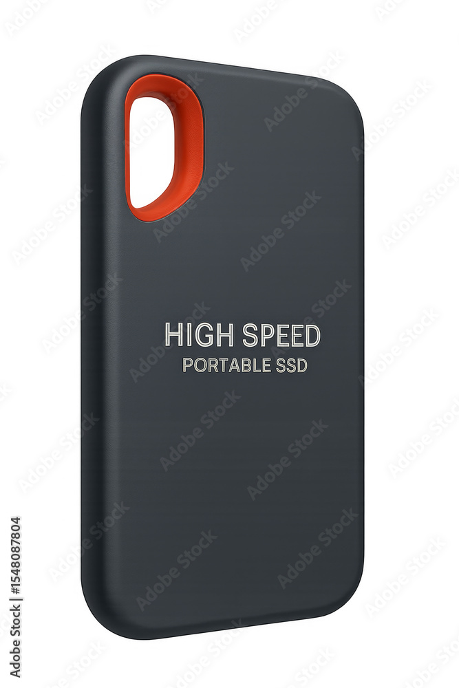 Poster high speed portable ssd storage device with transparent background