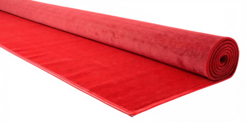  red-carpet-isolated on white background png, ai generated