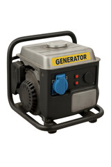 Portable generator providing electricity with transparent background