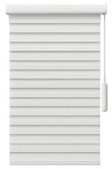 Fototapeta premium White window blinds covering providing privacy and light control on transparent background