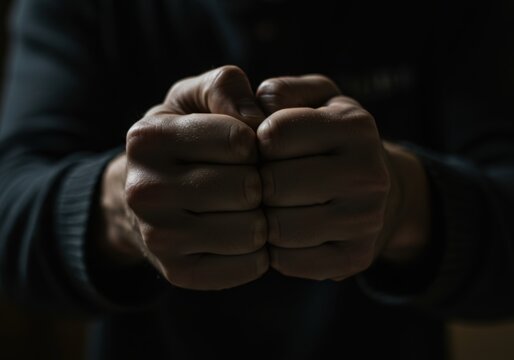 Anxious Hands Wringing Together a Concept for Stress Fear and a Mental Health Problem