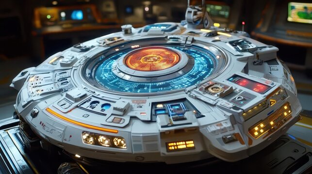 Futuristic Spaceship Console Design - Powered by Adobe