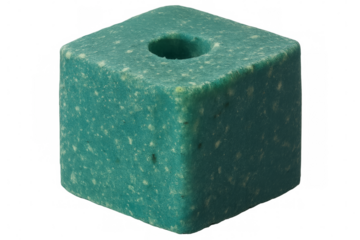 Turquoise mineral licking salt block for animals on transparent background