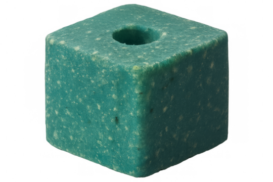 Turquoise mineral licking salt block for animals on transparent background - Powered by Adobe