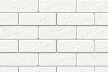 Modern seamless white concrete brick wall pattern, smooth minimalist texture, clean rectangular block design, stylish decorative background, interior exterior construction vector illustration