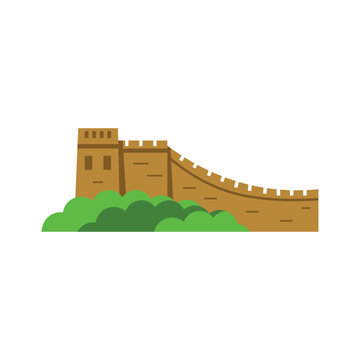 Great Wall of China Vector Illustration Ancient Landmark