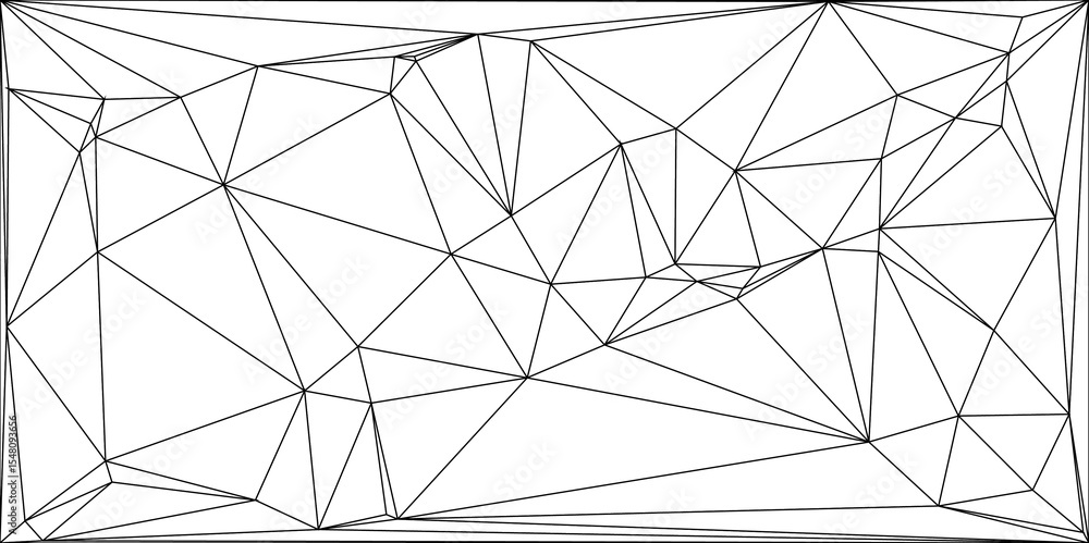 Poster abstract geometric background featuring an irregular network of black polygonal lines. low-poly, wir