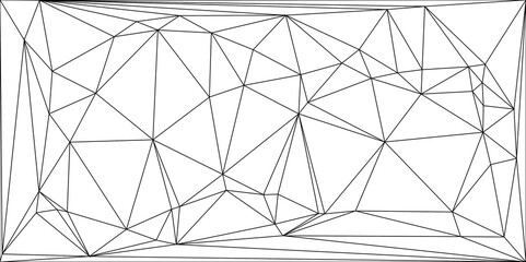 Obraz premium Abstract geometric background featuring an irregular network of black polygonal lines. Low-poly, wireframe mesh pattern with an organic, irregular grid structure. Minimalist, modern, and tech-inspired