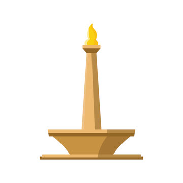 Monas National Monument Vector Illustration Jakarta Landmark