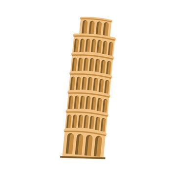 Leaning Tower of Pisa Vector Illustration Italian Landmark