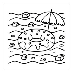 Fototapeta premium summer coloring pages vector illustration