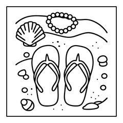 summer coloring pages vector illustration