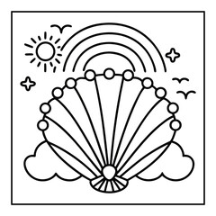 summer coloring pages vector illustration