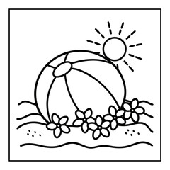summer coloring pages vector illustration