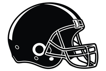 Naklejka premium Flat design American football helmet icon vector illustration silhouette simple sports equipment