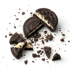 Crushed Oreos. isolated on a white background