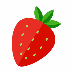 Obraz premium strawberry on green leaf