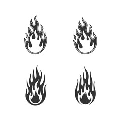 Stylized fire icons new design black and white