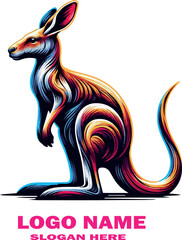  Kangaroo logo Vector white background .