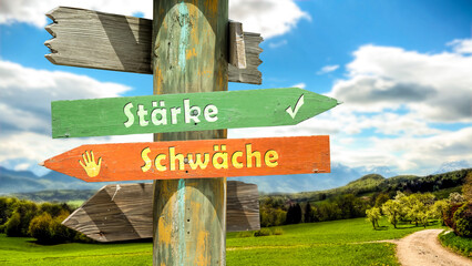 Signposts the direct way to strength versus weakness
