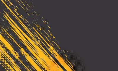 Abstract grunge brush stroke yellow black background