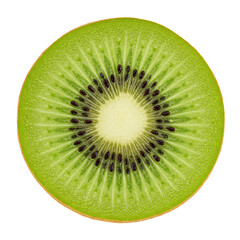 Close Up of a Sliced Kiwi Fruit on Transparent Background