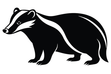 Obraz premium Badger Animal Silhouette Vector Icon Simple Wildlife Illustration Isolated