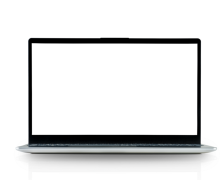 Modern laptop on white isolated background with clipping path. Element for design.
