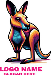  Kangaroo logo Vector white background .