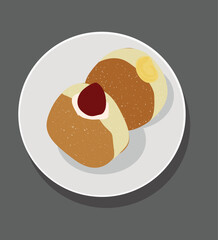 Bombolone. a Stack of Filled Donuts Or Bombolone