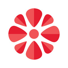 Abstract red flower design simple icon