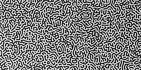 Fototapeta premium Diffusion reaction seamless vector pattern. Natural seamless line pattern. Linear design with biological shapes. Reaction-diffusion or truing pattern formation. abstract truing organic wallpaper. 