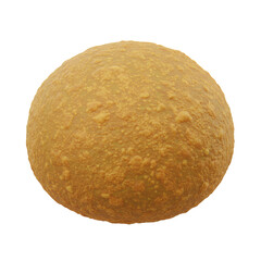 Abstract Golden Sphere with Uneven Textured Surface on Transparent