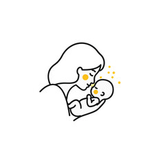 Obraz premium An adorable illustration depicting a mother holding a newborn.