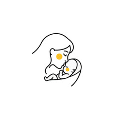 Obraz premium A mother gently kisses her baby, symbolizing love and care.