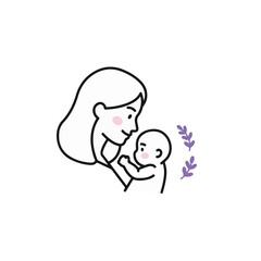 Obraz premium A mother lovingly cradles her baby with tenderness and affection.