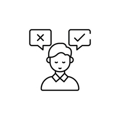 Decision Making icon design with white background stock illustration