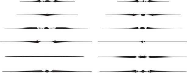 Minimalist Horizontal Line Dividers and Text Separators, Set of Simple Vector Design Elements
