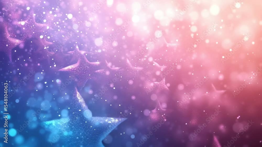 Poster sparkling star patterns create a mesmerizing atmosphere with soft colors at night event