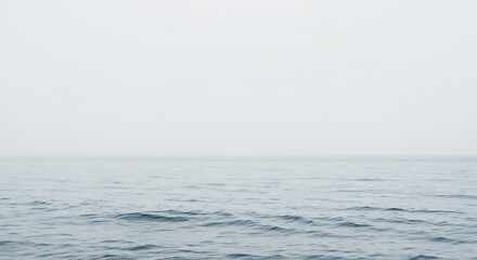 Obraz premium 穏やか波静かな海 灰色空の下 静寂漂う風景. AI Generated