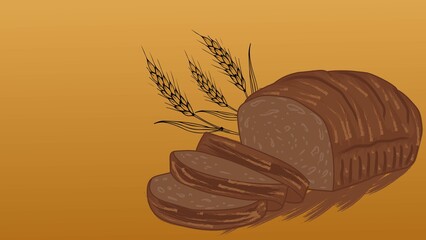 Fragrant bread with golden ears of grain