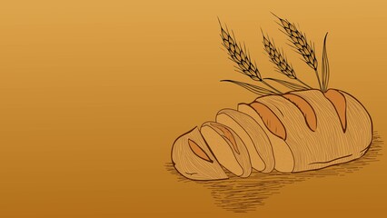 Fragrant bread with golden ears of grain