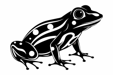 Naklejka premium poison dart frog sihouette black vector 