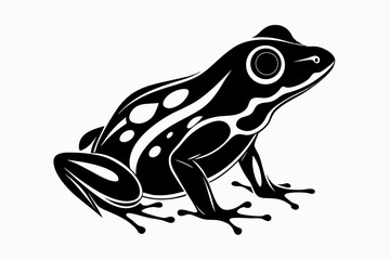 Naklejka premium poison dart frog sihouette black vector 