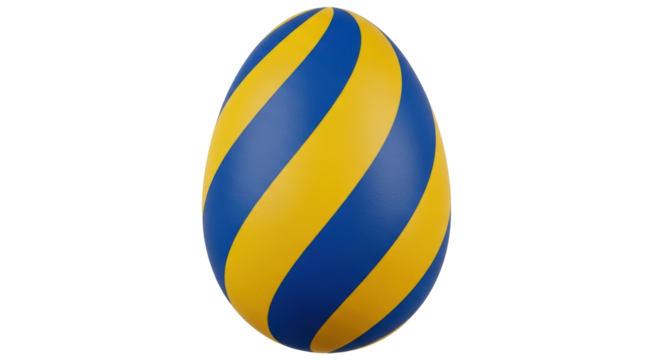 Isolated Blue and Yellow Striped Egg