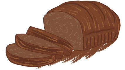 Illustration of fragrant freshly baked bread on a transparent background