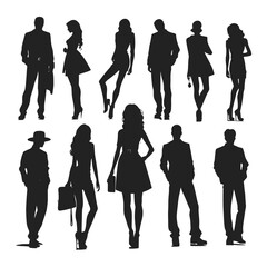 Fashion Model Silhouette Collection – Stylish Men and Women Outlines for Design