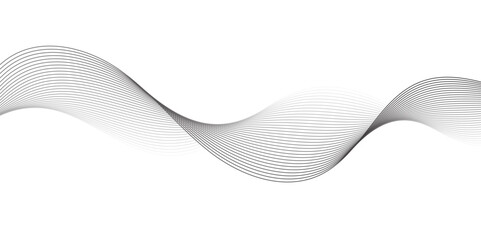 "Elegant abstract wave with soft grey lines on white background. Minimalist flowing shape perfect for modern design, tech themes, presentations, and digital backdrops. Clean and professional style"